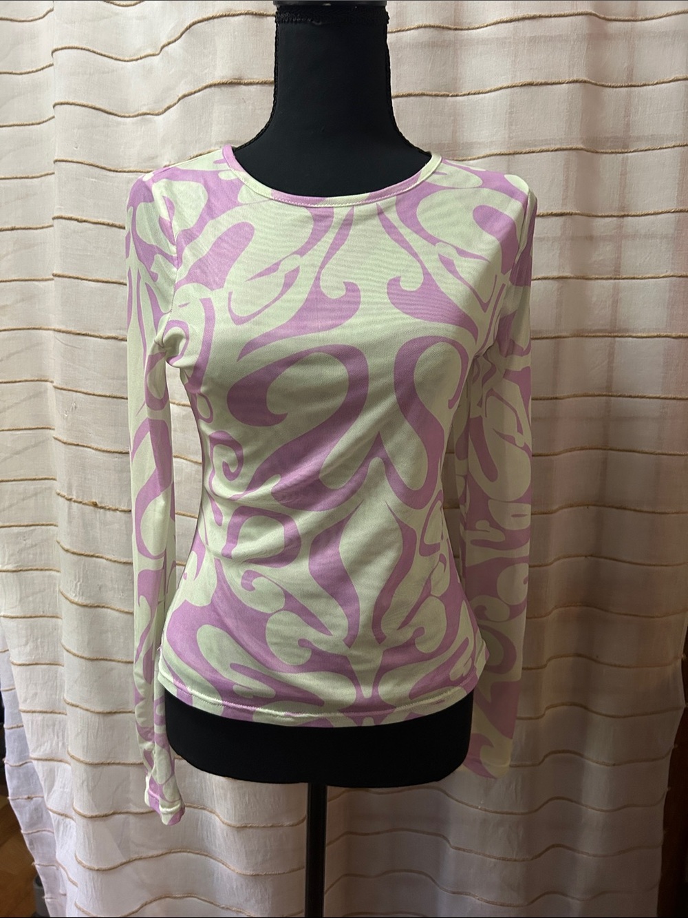 Lilac Swirl Long-Sleeve Crew Tee